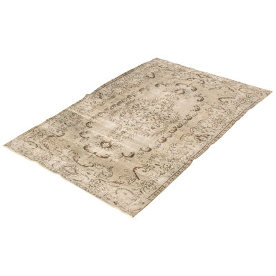 One-of-a-Kind 5'1" X 8'11" 1980s Wool Area Rug in Gray