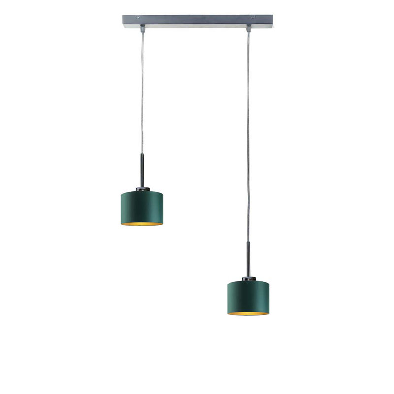 Harpa 2 - Light Drum Pendant, Green, Brushed Steel