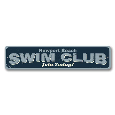 Swim Club Aluminum Sign