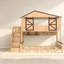 Lit superposé gain de place avec rangement, structure en bois, style ferme, chambre d'enfant
