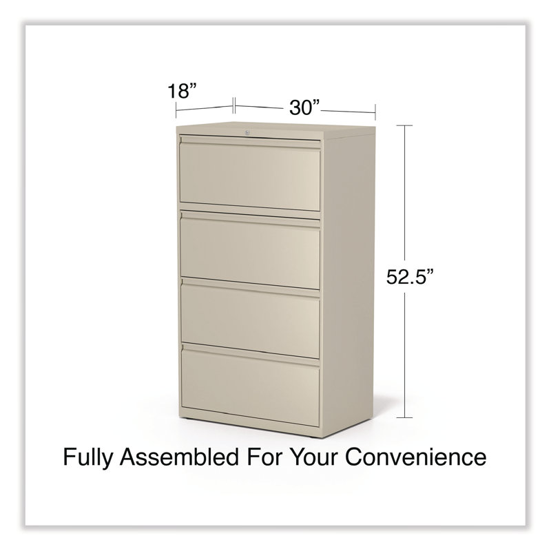 Putty 30'' Wide Lockable 4-Drawer Steel Legal File Cabinet