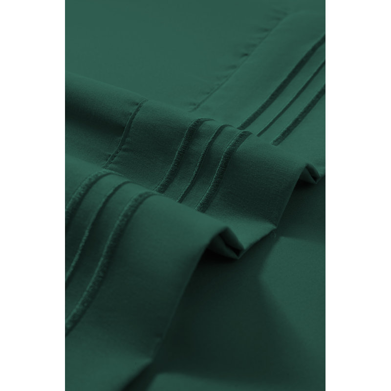 Ensemble de draps en rayonne , Émeraude, Ensemble de draps pour lit double TG + 1 drap-hous