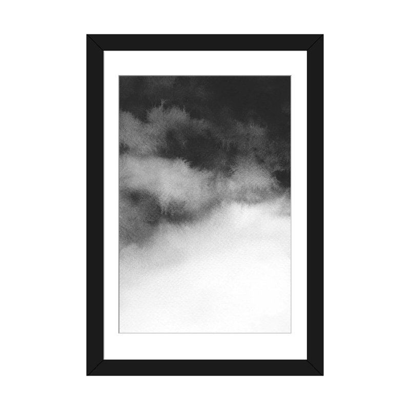 «Overcast», reproduction d'impression sur toile, H 24 po x l 16 po x P 1 po, Papier d'art encadré noir, Blanc