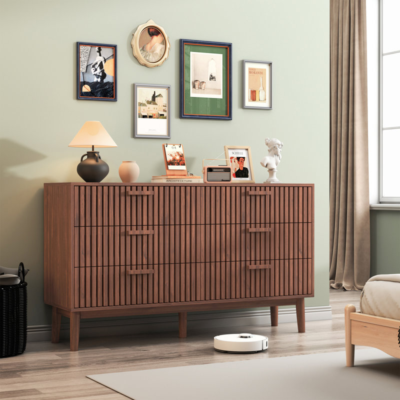100cm W 6 - Drawer Chest of Drawers, Walnut