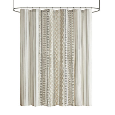 Rideau de douche en coton avec chenille