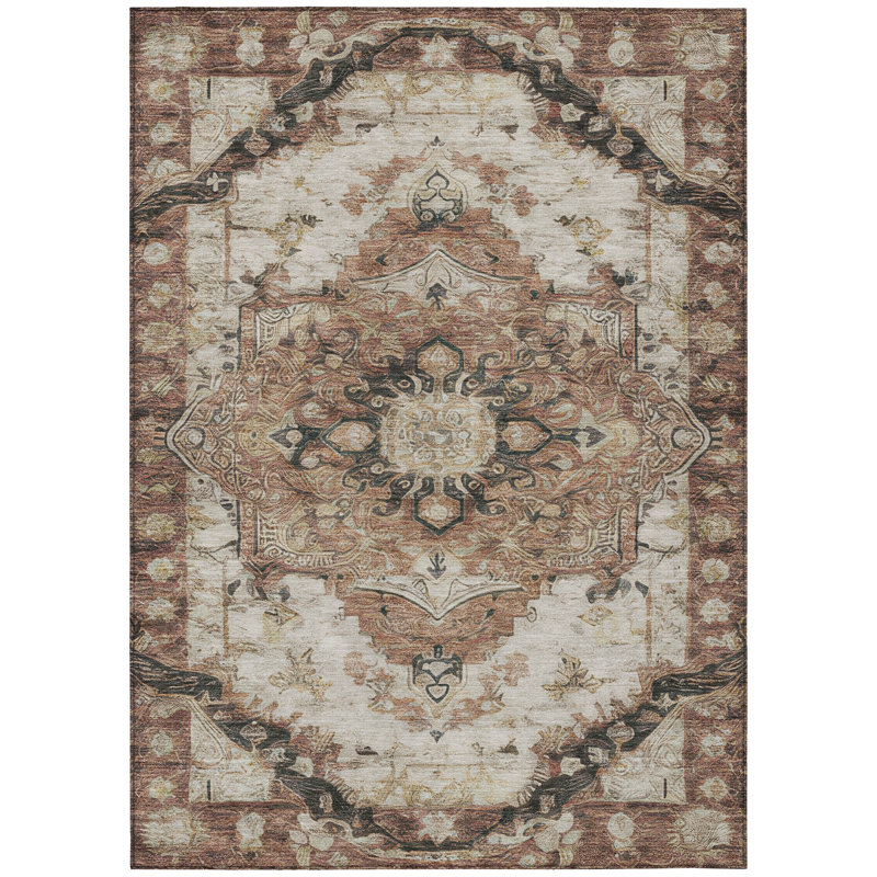 Machine Washable Indoor/Outdoor Chantille ACN2875 Global Rug, Paprika, 9' x 12'