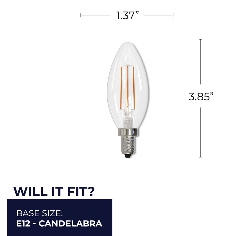 Ampoule DEL 5 watts à culot candélabre à intensité variable B11 (E12), 2700