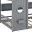 Lit double pleine grandeur avec tablettes de rangement, lit maisonnette avec toit-281909938-281909940