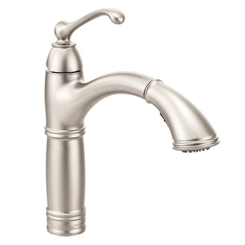 Brantford Pull Down Single Handle Kitchen Faucet with Accessories, Stainless