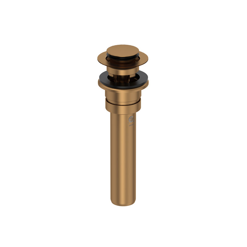 Push Drain with Overflow, English Bronze
