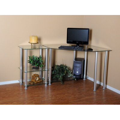 Branchdale Modular Tempered Glass Aluminium Computer Desk