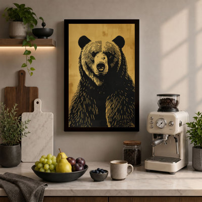 Bear's Gaze Rustic - Wrapped Canvas