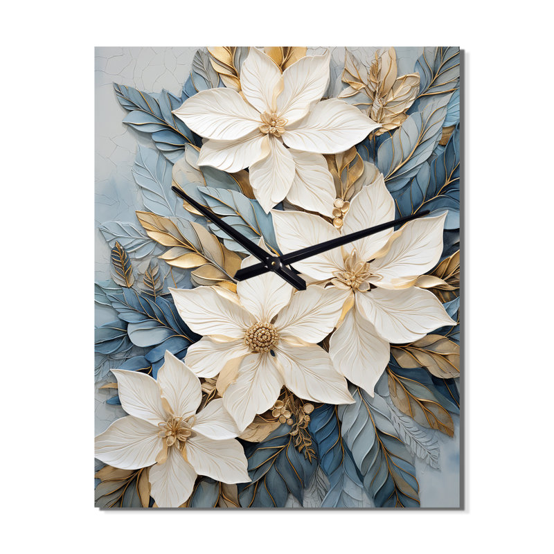 Luey - Horloge murale poinsettias, Très grand