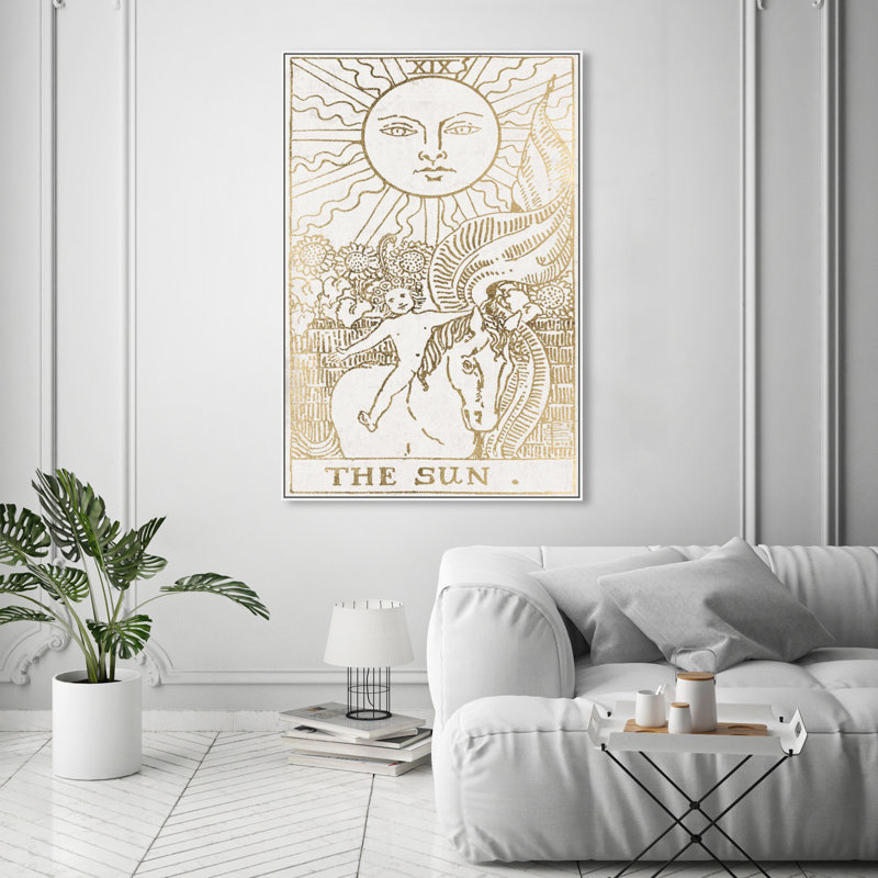 " The Sun Tarot Luxe ", White Framed, 54" H x 36" W