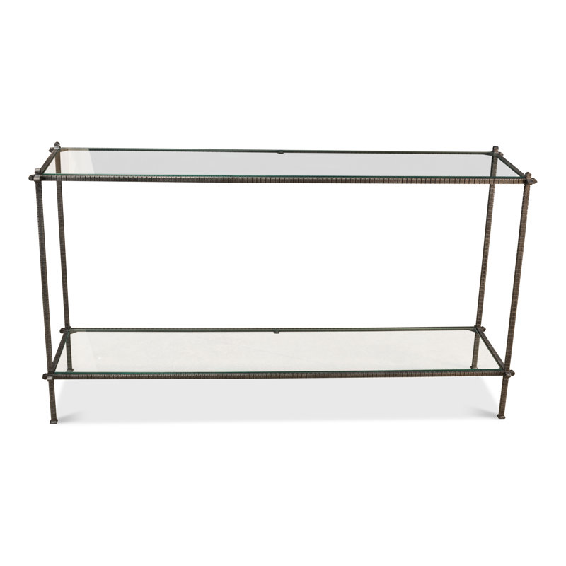 Hand Chased 60'' W Glass Console Table