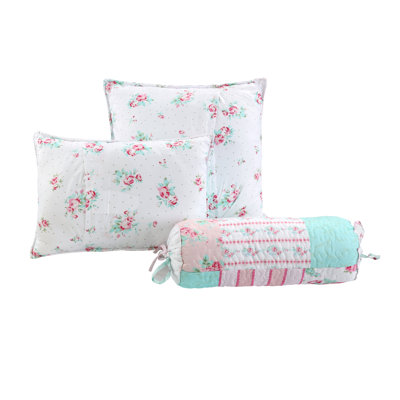 Coussins décoratifs en polyester et coton 3 pièces Tiffany Pink Garden