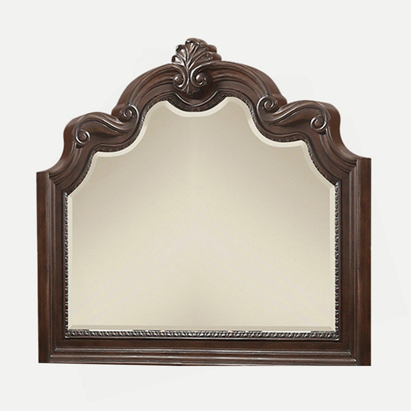 Miroir ornemental en acajou (miroir seulement)