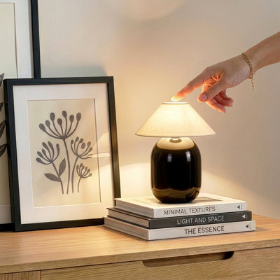 Carothers Ren Red 8" Portable And Dimmable LED Table Lamp, Cordless Up To 12-Hours Of Charge