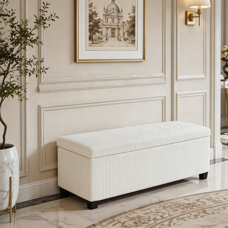 Banc de lit avec rangement, Beige
