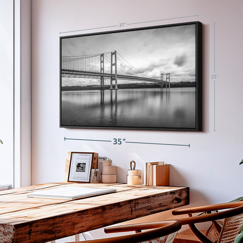 Impression sur toile monochrome Tacoma Bridge, H 25 po x l 37 po