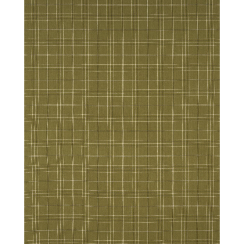 Nils Plaid Linen Fabric, White