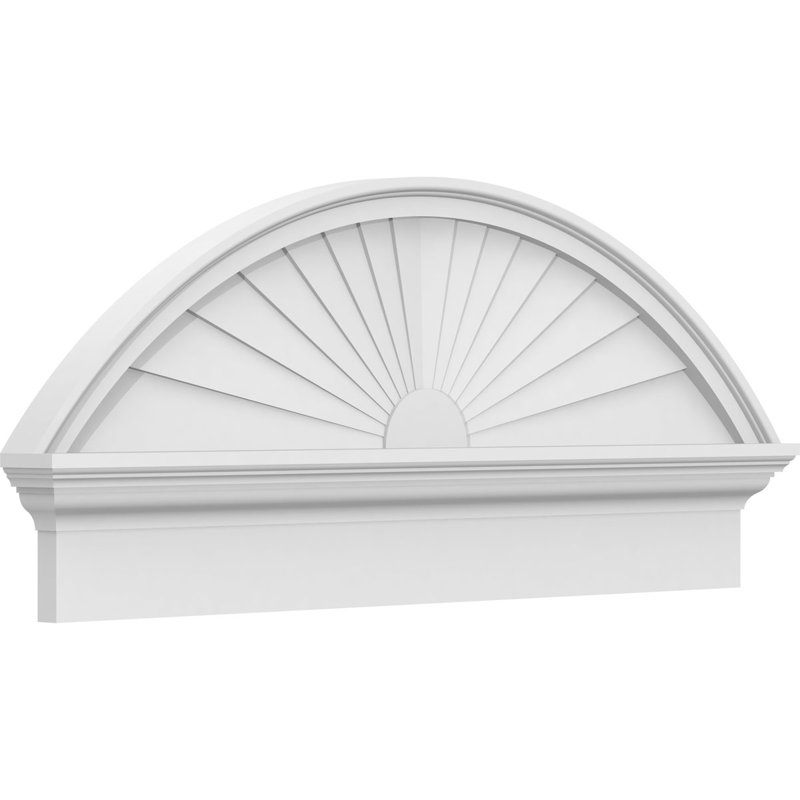 Fronton de combinaison en PVC de qualité architecturale à arche segmentée, H 16 3/8 po x l 38 po x P 2 3/4 po