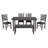 Dining Room Table and Chairs with Bench, Rustic Wood Dining Set, Set of 6-1868835044-1868835047