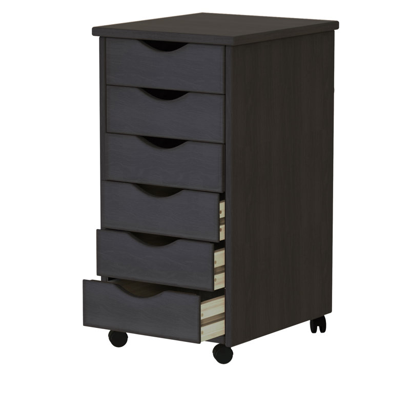 6 Drawer Storage Drawer, Black