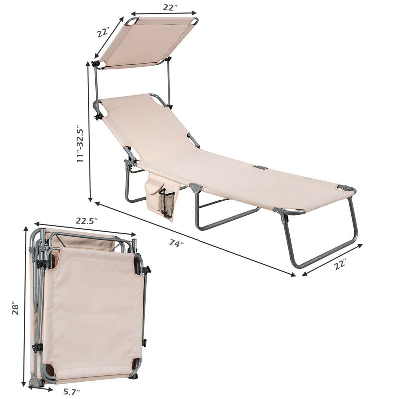 Loyd Folding Zero Gravity Chair, Beige