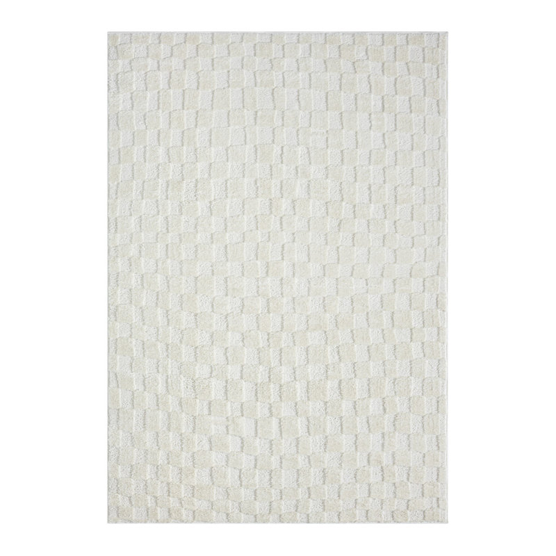 Luxurious Cream Woven Carpet, 6.6 x 9.5 Feet | 100% Polyester, 1750 g/m² | 0.6 in Pile Height, Durable Jute Sole | Easy to Vacuum, Spot Clean Only | Elegant Addition to Living Room & Bedroom Décor
