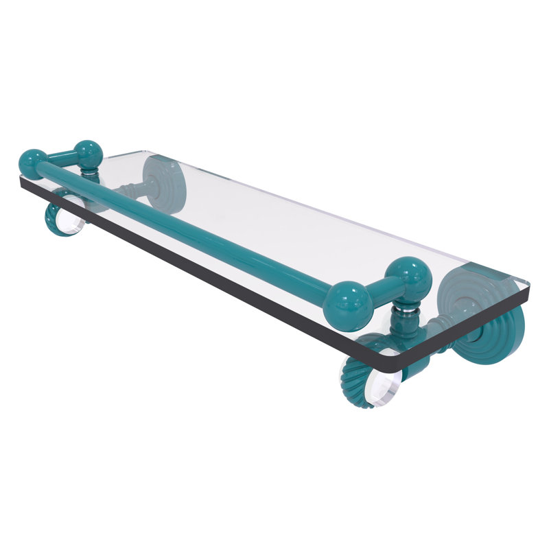 Tablette flottante Pacific Grove, H 3,5 po x l 16 po x P 5,5 po, Bleu sarcelle Glokzin