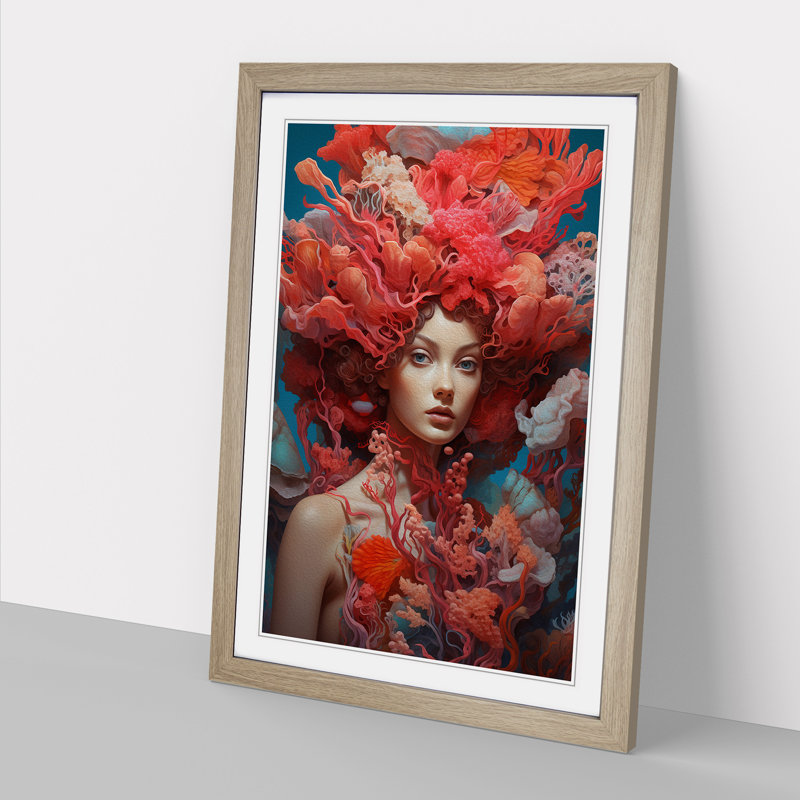 Single Picture Frame Print on Wood, 64cm H x 46cm W, Oak Framed