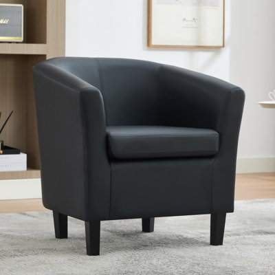 Fauteuil demi-tonneau en cuir 28 po Seldon