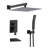 Matte Black Rainfall Shower System with 10 Inch Shower Head and Handheld Combo - Modern Shower Fixtures Including Shower Valve
