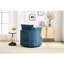 Fauteuil pivotant à 360° bleu, structure en bois massif, base pivotante en métal, idéal pour le bureau, la chambre ou un coin lecture. Poids maximal supporté : 159 kg. Convient également aux salons.
