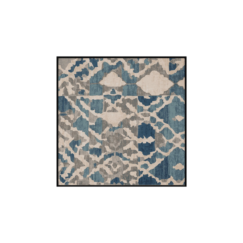 Tapis gris soyeux et moelleux, Carré 6 pi