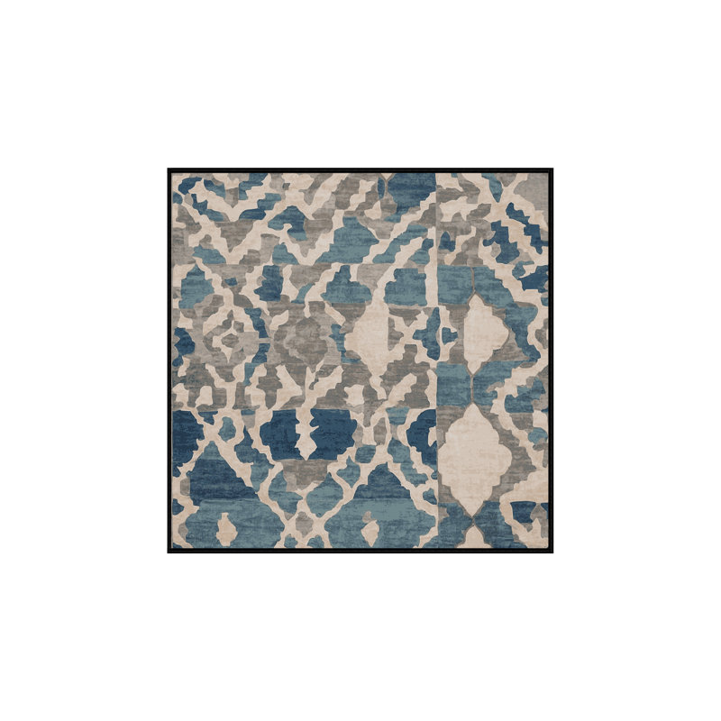 Tapis gris soyeux et moelleux, Carré 7 pi