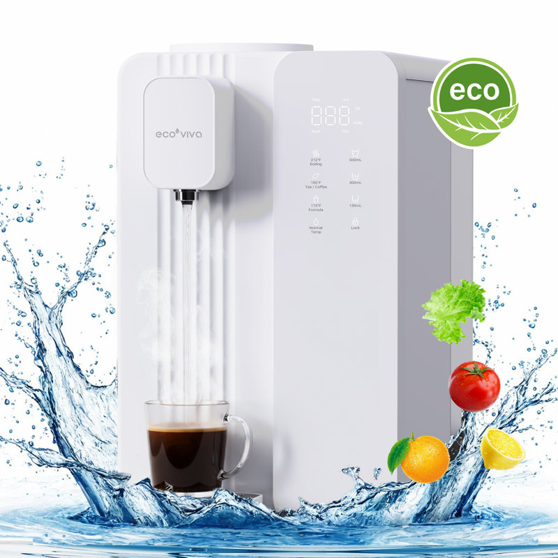 Filtre à eau MATE4 UV pour comptoir à 7 étapes Système de filtration d'eau chaude instantanée RO 4 options de température, pureté de 3: 1, TDS et moniteur de durée de vie du filtre