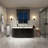 67 In. X 32 In. Flat Bottom Stone Resin Freestanding 92 Gallon Combination Bathtub With Center Drain In Black And White