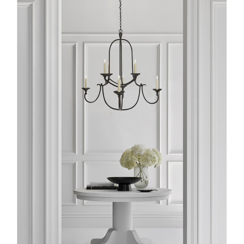 Chapman & Myers Flemish Medium Round Chandelier, Aged Iron