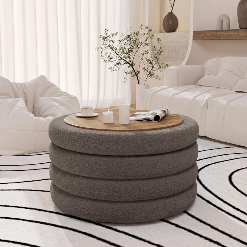 Table basse avec repose-pieds 30 pouces, Gris