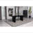 Houston Black Rectangular Double Pedestal Dining Table