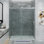 Opal Mirage MCOCOD Porte de douche coulissante simple sans cadre à fermeture en douceur avec verre transparent de 3/8 po (10 mm) de l 56 po x H 79 po