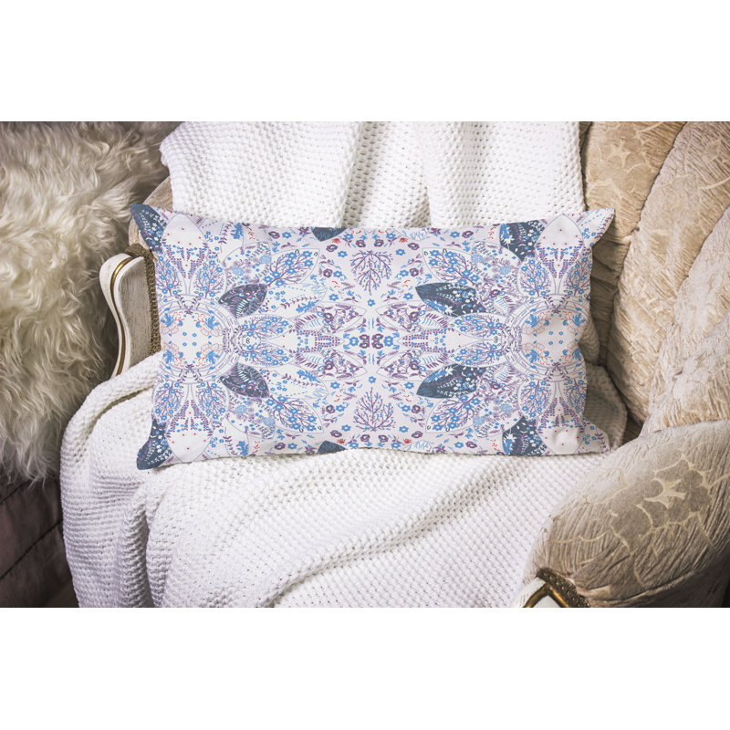 Coussin Floral Floral Viceroy, Bleu / mauve