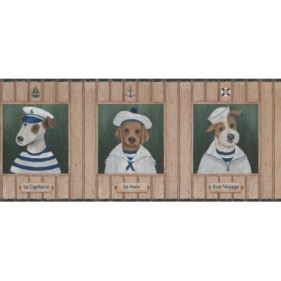 Bordure de papier peint L 0,83 pi x l 180 po Dogs in Sailors