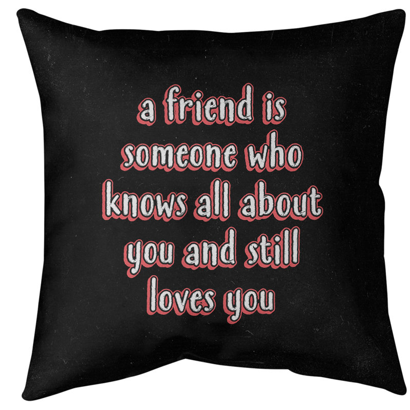 Coussin de sol Love & Friendship, Rouge, 40 po x 40 po