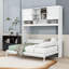 Grand lit escamotable avec de nombreuses tablettes de rangement