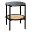 Round End Table Side Table with 2-Tier Storage Shelves