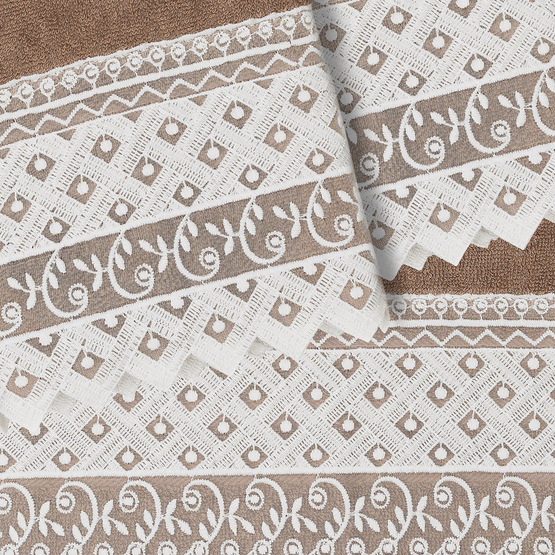 Ensemble de serviettes en coton 3 pièces Aiden, Latte