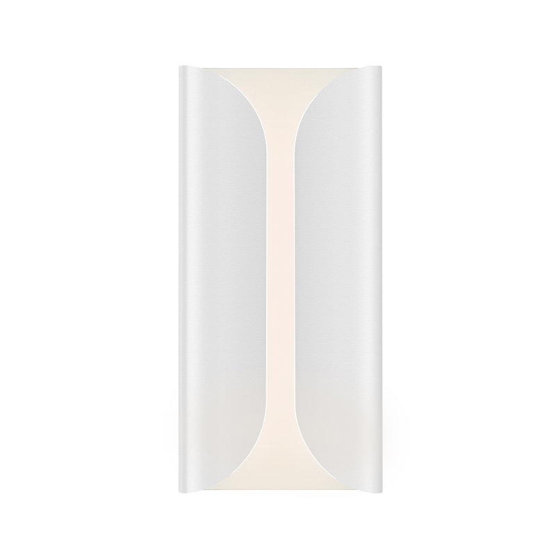 Folds LED Wall Light, White, 13.75" H x 6.5" W x 2" D